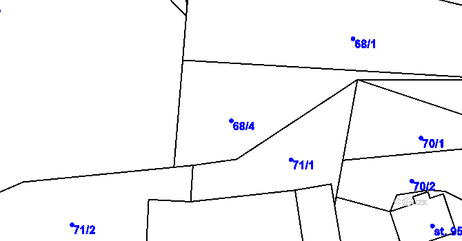Parcela st. 68/4 v KÚ Hokov, Katastrální mapa