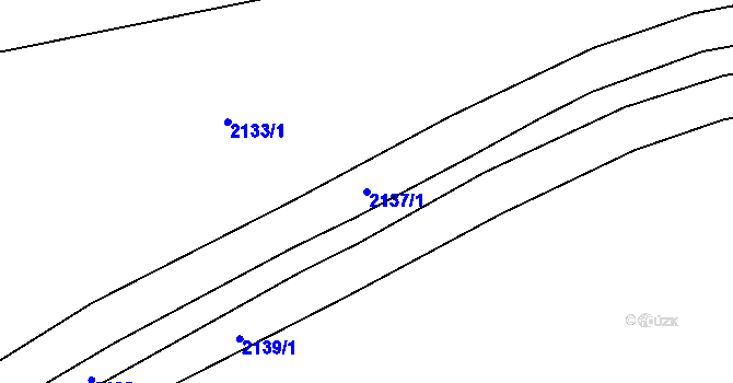 Parcela st. 2137/1 v KÚ Hokov, Katastrální mapa