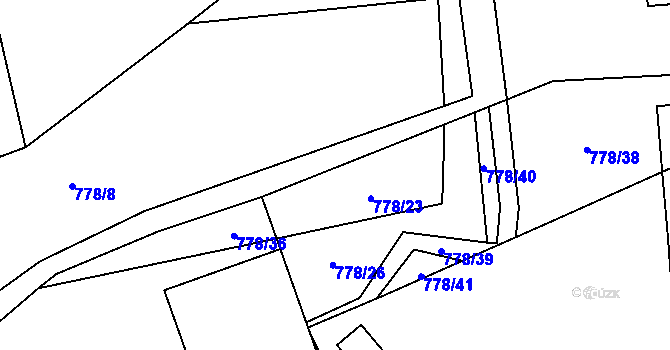 Parcela st. 778/24 v KÚ Hořovičky, Katastrální mapa
