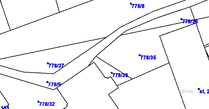 Parcela st. 778/28 v KÚ Hořovičky, Katastrální mapa