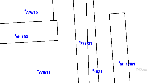 Parcela st. 778/31 v KÚ Hořovičky, Katastrální mapa
