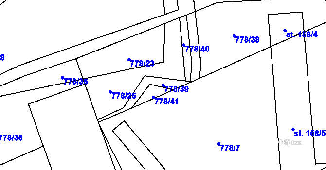 Parcela st. 778/39 v KÚ Hořovičky, Katastrální mapa