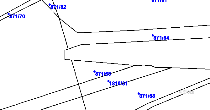 Parcela st. 871/65 v KÚ Hořovičky, Katastrální mapa