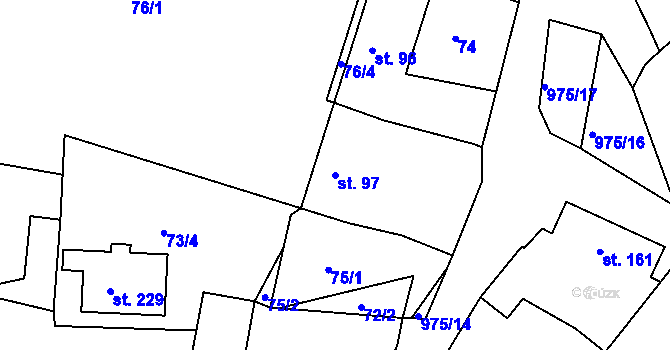 Parcela st. 97 v KÚ Dobřejovice u Hosína, Katastrální mapa