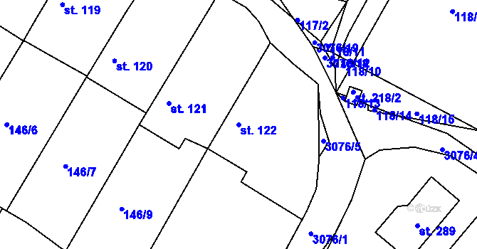 Parcela st. 122 v KÚ Dobřejovice u Hosína, Katastrální mapa