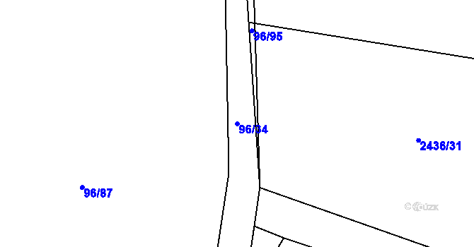 Parcela st. 96/34 v KÚ Dobřejovice u Hosína, Katastrální mapa