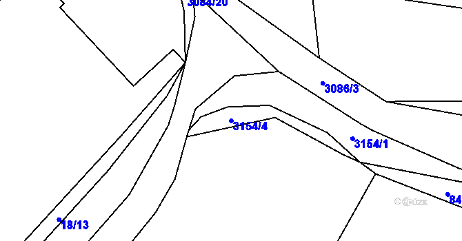 Parcela st. 3154/4 v KÚ Dobřejovice u Hosína, Katastrální mapa
