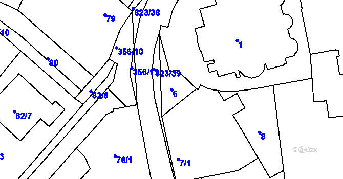 Parcela st. 6 v KÚ Hosín, Katastrální mapa