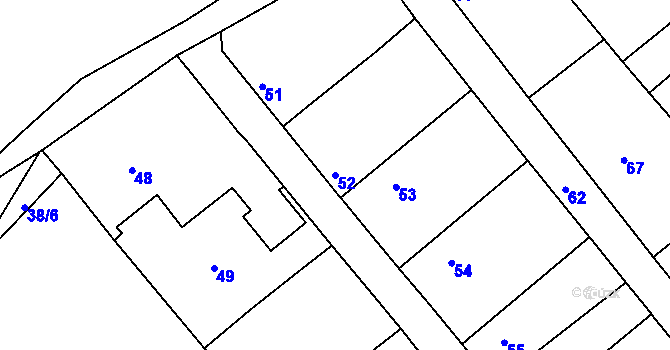 Parcela st. 52 v KÚ Hosín, Katastrální mapa