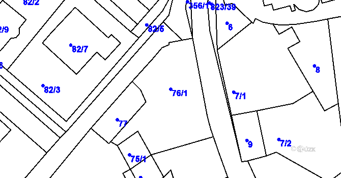 Parcela st. 76/1 v KÚ Hosín, Katastrální mapa