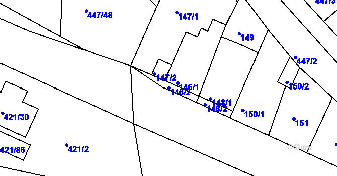 Parcela st. 146/2 v KÚ Hosín, Katastrální mapa