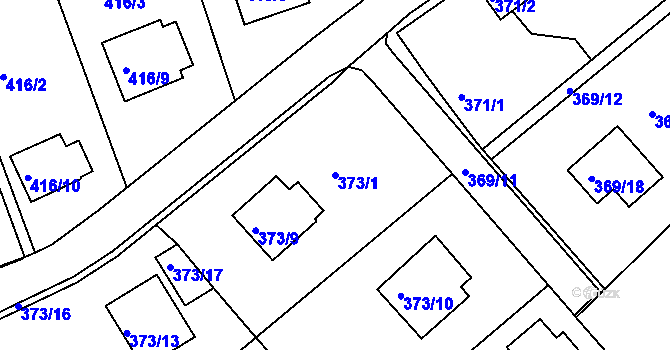 Parcela st. 373/1 v KÚ Hosín, Katastrální mapa