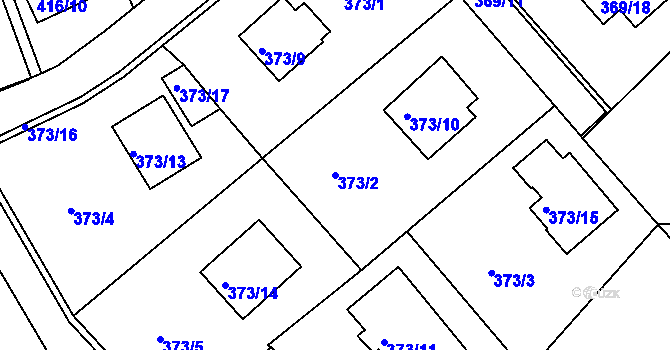 Parcela st. 373/2 v KÚ Hosín, Katastrální mapa