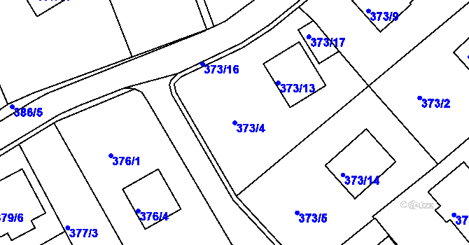 Parcela st. 373/4 v KÚ Hosín, Katastrální mapa