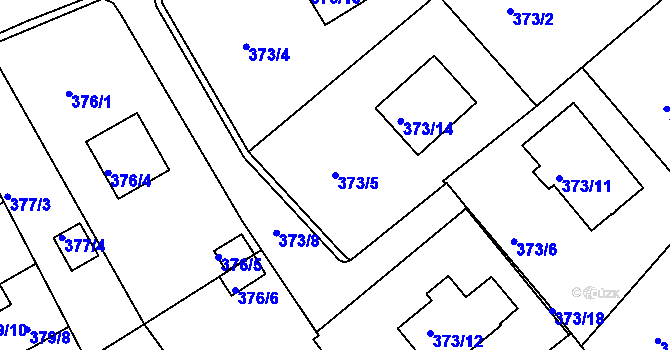 Parcela st. 373/5 v KÚ Hosín, Katastrální mapa