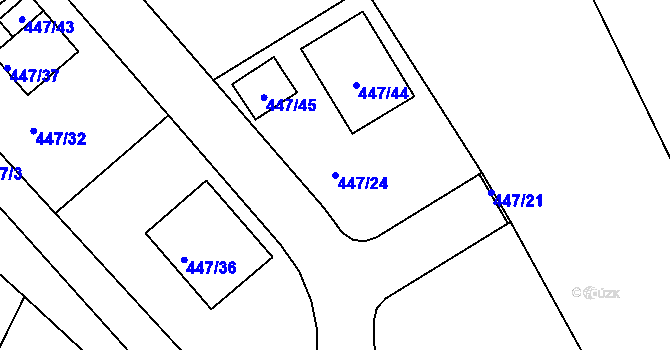 Parcela st. 447/24 v KÚ Hosín, Katastrální mapa