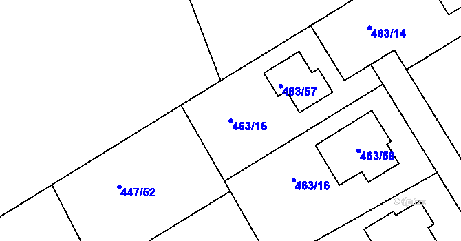 Parcela st. 463/15 v KÚ Hosín, Katastrální mapa