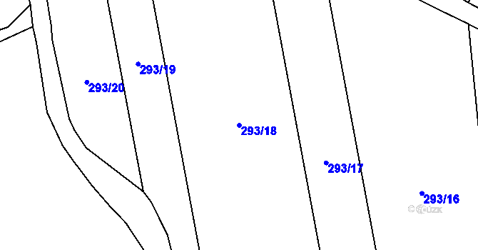 Parcela st. 293/18 v KÚ Hosín, Katastrální mapa