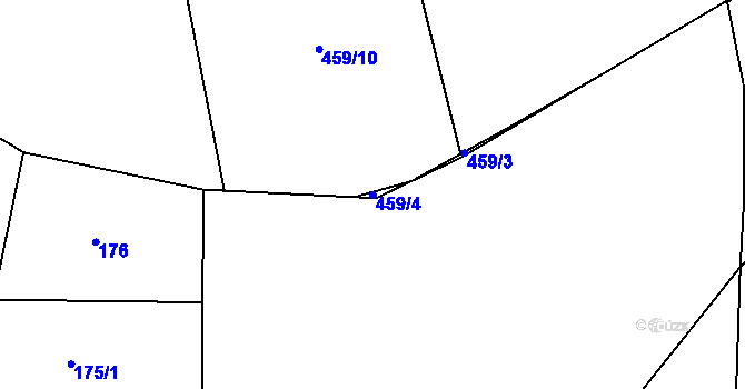 Parcela st. 459/4 v KÚ Hosín, Katastrální mapa