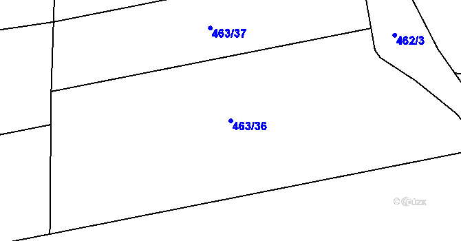 Parcela st. 463/36 v KÚ Hosín, Katastrální mapa