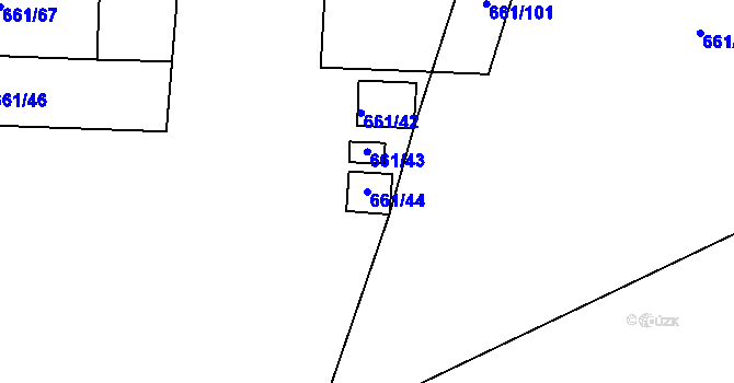 Parcela st. 661/44 v KÚ Hosín, Katastrální mapa