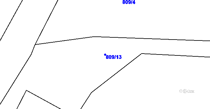 Parcela st. 809/13 v KÚ Hosín, Katastrální mapa