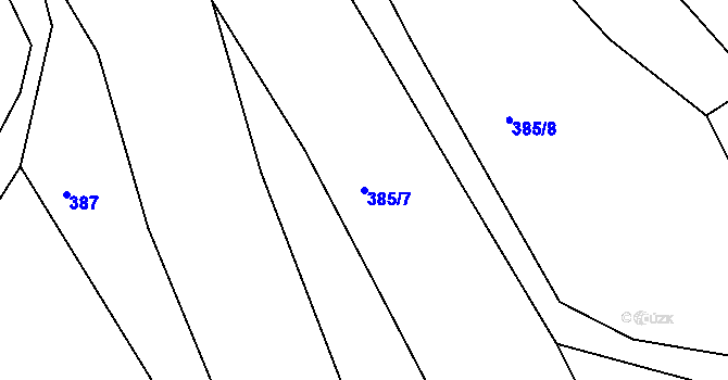 Parcela st. 385/7 v KÚ Hosín, Katastrální mapa