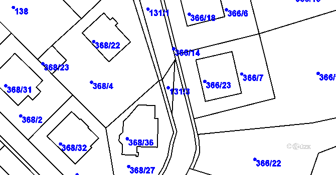Parcela st. 131/3 v KÚ Hosín, Katastrální mapa