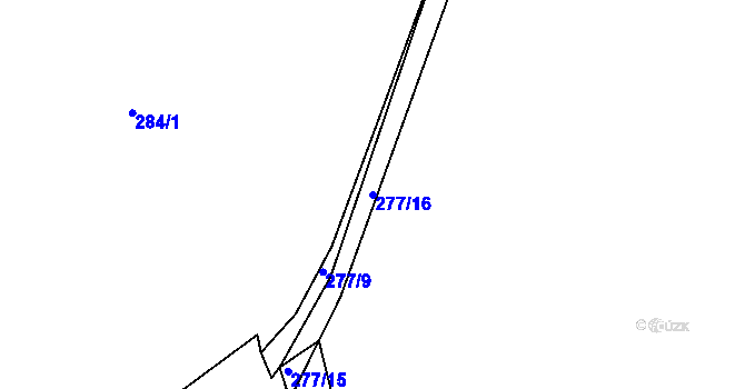 Parcela st. 277/16 v KÚ Hosín, Katastrální mapa