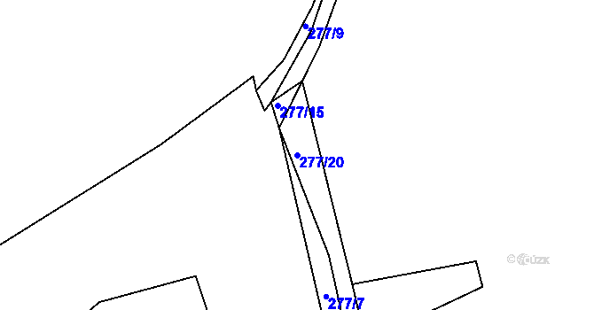 Parcela st. 277/20 v KÚ Hosín, Katastrální mapa