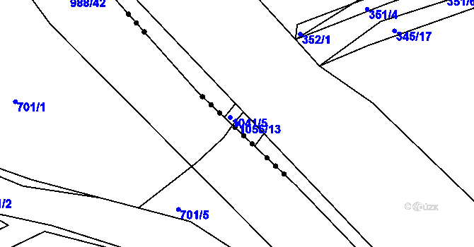 Parcela st. 1056/13 v KÚ Hosín, Katastrální mapa