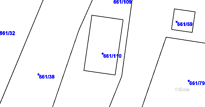 Parcela st. 661/110 v KÚ Hosín, Katastrální mapa