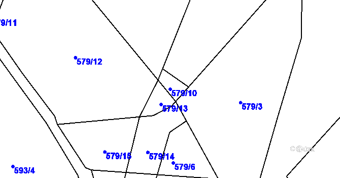 Parcela st. 579/10 v KÚ Hosín, Katastrální mapa