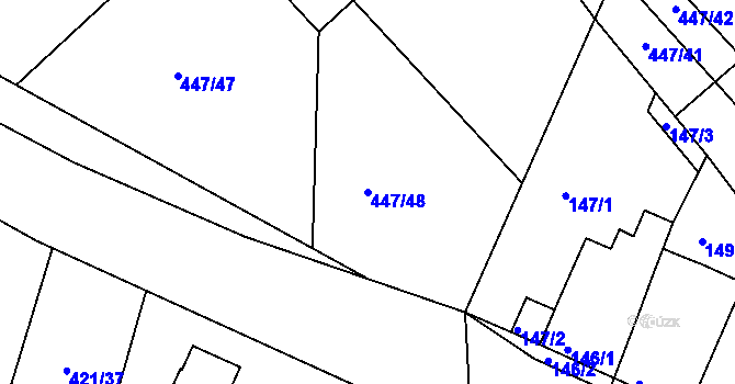 Parcela st. 447/48 v KÚ Hosín, Katastrální mapa