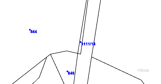 Parcela st. 1111/14 v KÚ Hodějov, Katastrální mapa