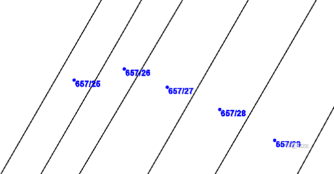 Parcela st. 657/27 v KÚ Hodějov, Katastrální mapa