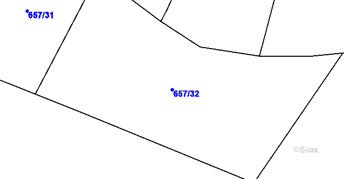 Parcela st. 657/32 v KÚ Hodějov, Katastrální mapa