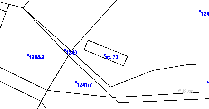 Parcela st. 73 v KÚ Hoslovice, Katastrální mapa