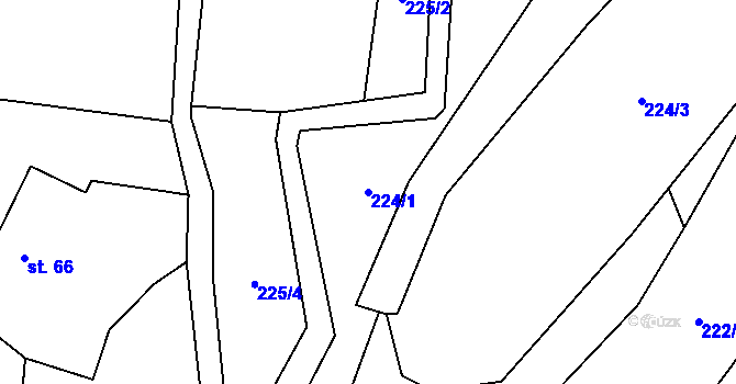 Parcela st. 224/1 v KÚ Hoslovice, Katastrální mapa
