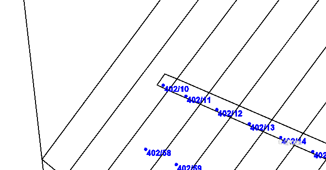 Parcela st. 402/10 v KÚ Hoslovice, Katastrální mapa