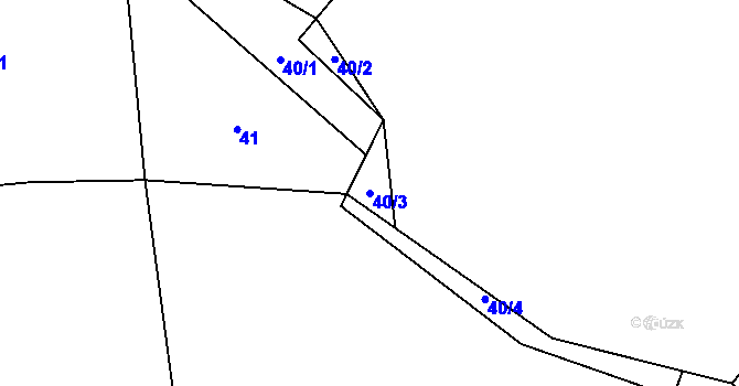 Parcela st. 40/3 v KÚ Hoslovice, Katastrální mapa