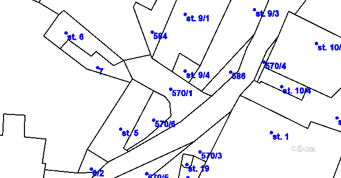 Parcela st. 570/1 v KÚ Škrobočov, Katastrální mapa