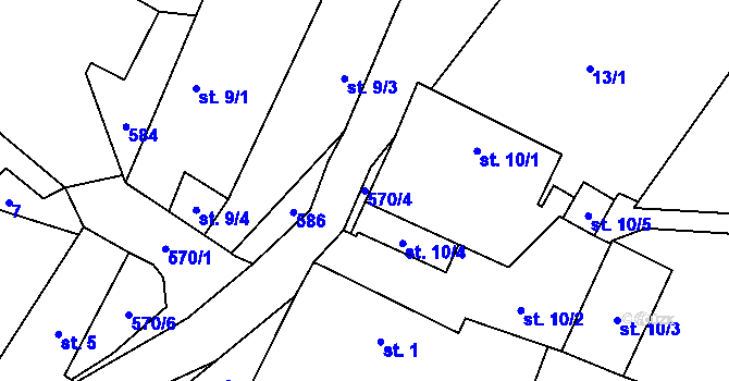 Parcela st. 570/4 v KÚ Škrobočov, Katastrální mapa