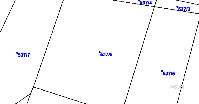 Parcela st. 537/6 v KÚ Škrobočov, Katastrální mapa