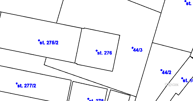 Parcela st. 276 v KÚ Hospozín, Katastrální mapa
