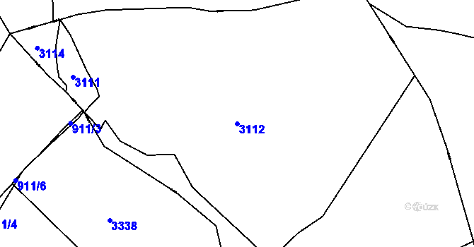 Parcela st. 3112 v KÚ Hospříz, Katastrální mapa