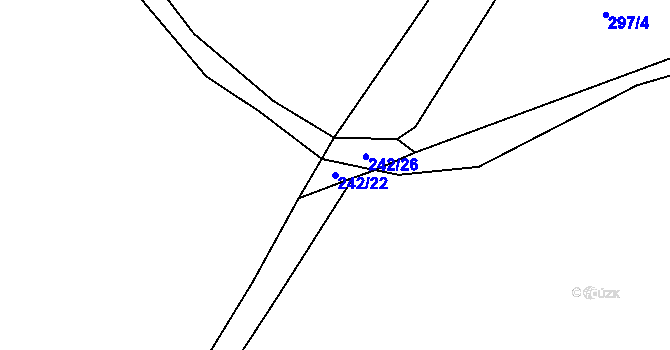 Parcela st. 242/22 v KÚ Kačlehy, Katastrální mapa