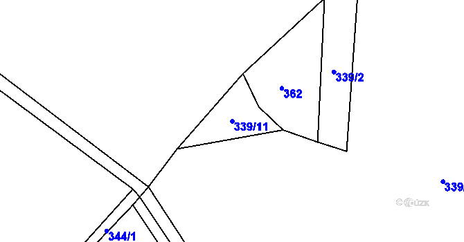 Parcela st. 339/11 v KÚ Kačlehy, Katastrální mapa