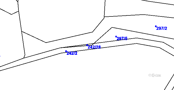 Parcela st. 242/28 v KÚ Kačlehy, Katastrální mapa