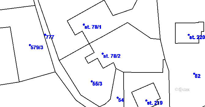 Parcela st. 78/2 v KÚ Hostašovice, Katastrální mapa